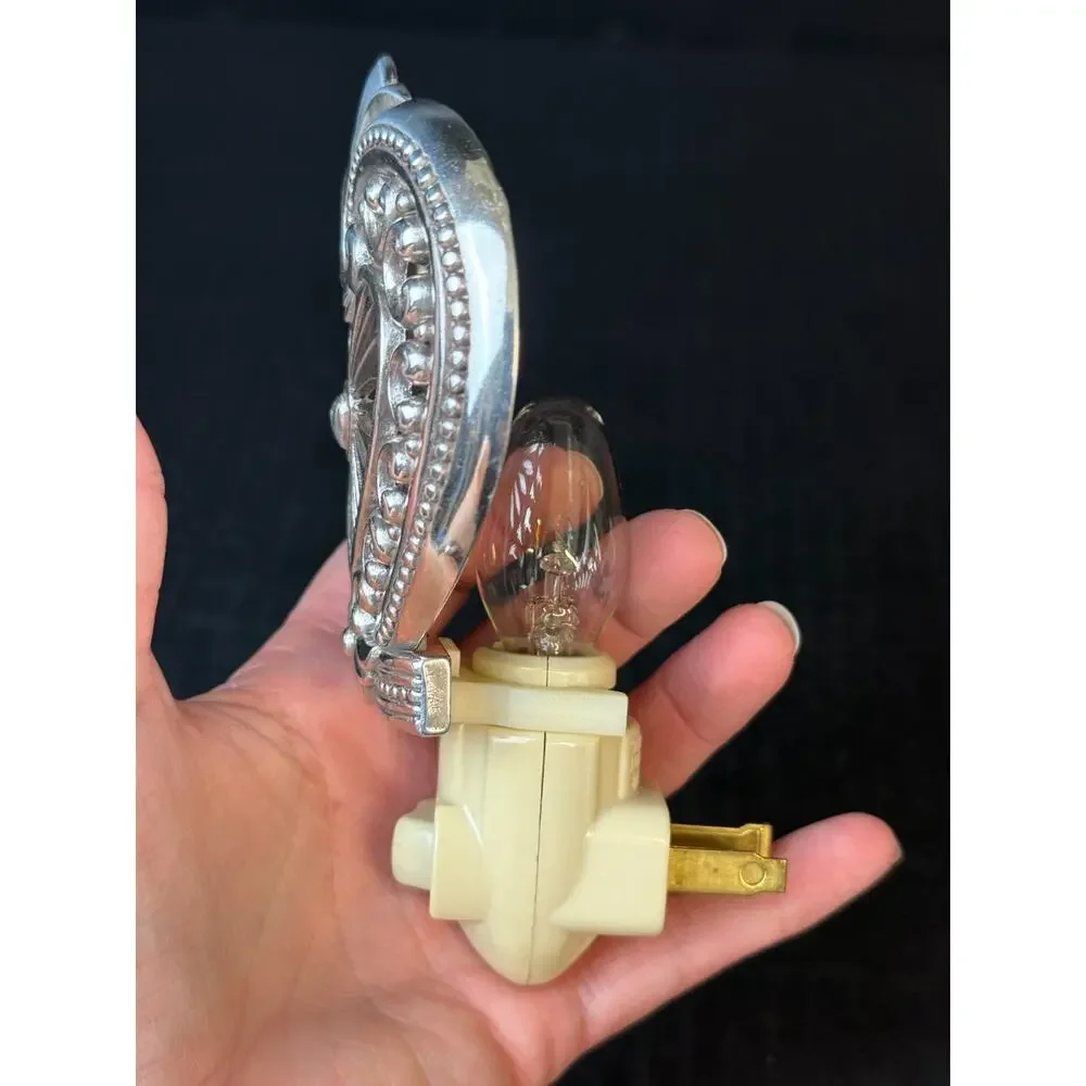 Brighton Heart Shape Nightlight Silver Plated Retired With Box